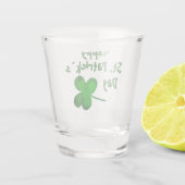 Green Kleeblatt Irish Happy St Patrick`s Day Schnapsglas (Rückseite)