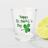 Green Kleeblatt Irish Happy St Patrick`s Day Schnapsglas (Vorderseite)