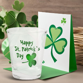 Green Kleeblatt Irish Happy St Patrick`s Day Schnapsglas