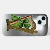 GREEN KLEEBLATT IRISH HARP Grau Weiß Case-Mate iPhone Hülle (Rückseite (Horizontal))