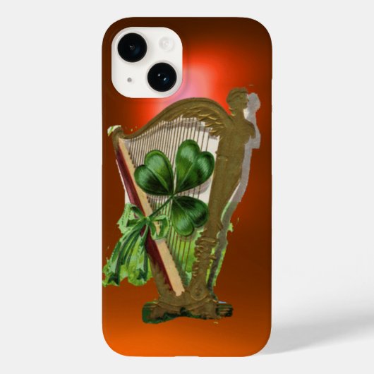 GREEN KLEEBLATT IRISH HARP Orange Case-Mate iPhone Hülle (Rückseite)