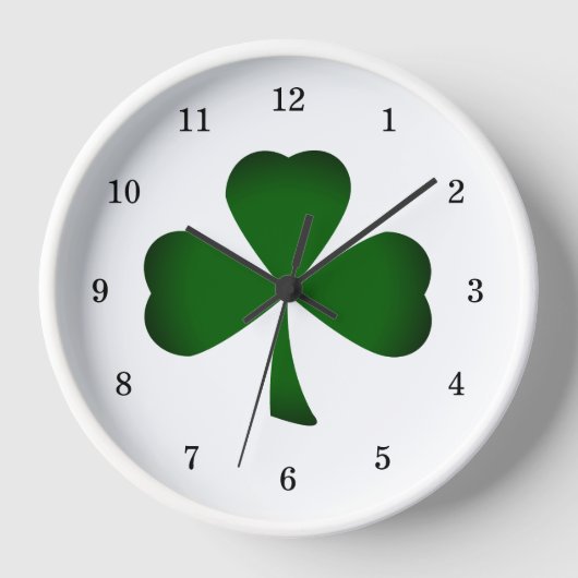 Green Kleeblatt Irish Lucky Clover Uhr (Vorderseite)