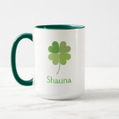 Green Kleeblatt Irish Personalisiert Drink Tasse (Links)