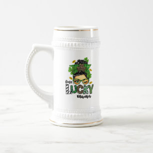 Green Kleeblatt Irish St Patrick's One Lucky Mama Bierglas