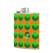 GREEN KLEEBLATT JEWEL Saint Patrick's Day Monogram Flachmann (Links)