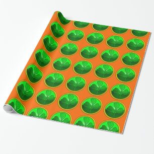 GREEN KLEEBLATT JEWEL Saint Patrick's Day Orange Geschenkpapier