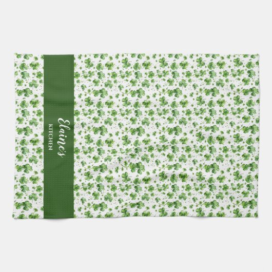 Green Kleeblatt Kitchen Handtuch Custom Geschenk I (Horizontal)