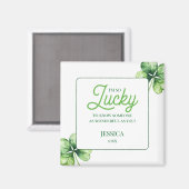Green Kleeblatt Lucky St Patricks Day Magnet (Vorderseite/Rückseite)