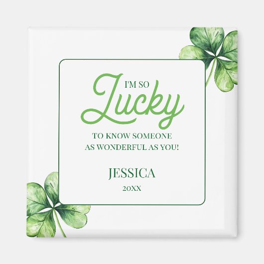 Green Kleeblatt Lucky St Patricks Day Magnet (Vorne)