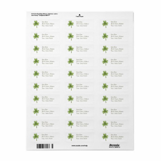 Green Kleeblatt Mailing Labels (Vorne)