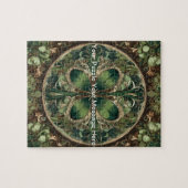 Green Kleeblatt Mandala Puzzle (Horizontal)