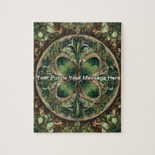 Green Kleeblatt Mandala Puzzle