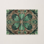 Green Kleeblatt Mandala Puzzle (Horizontal)