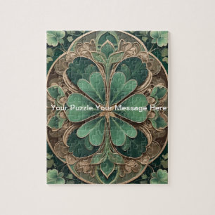 Green Kleeblatt Mandala Puzzle