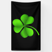Green Kleeblatt On Black (h) Banner (Vertikal)