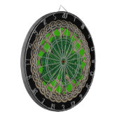 Green Kleeblatt on Celtic Knots Dart Board Dartscheibe (Vorderseite Links)
