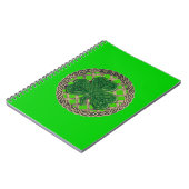 Green Kleeblatt On Celtic Knots Spiral Notebook Notizblock (Linke Seite)