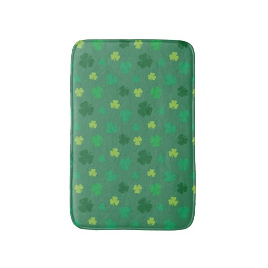 Green Kleeblatt Pattern St Patricks Day Badematte (Vorderseite Vertikal)