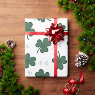 Green Kleeblatt Pattern St Patrick's Day Clover Geschenkpapier
