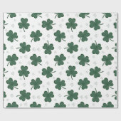 Green Kleeblatt Pattern St Patrick's Day Clover Geschenkpapier (Flach)