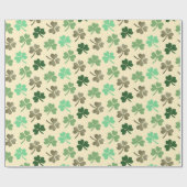 Green Kleeblatt Pattern St Patrick's Day Clover Wr Geschenkpapier (Flach)