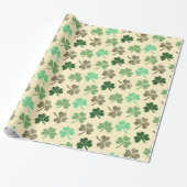 Green Kleeblatt Pattern St Patrick's Day Clover Wr Geschenkpapier (Ungerollt)
