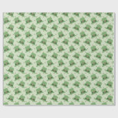 Green Kleeblatt Pattern St Patrick's Day Clover Wr Geschenkpapier (Flach)