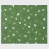 Green Kleeblatt Pattern St Patrick's Day Clover Wr Geschenkpapier (Flach)