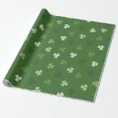 Green Kleeblatt Pattern St Patrick's Day Clover Wr Geschenkpapier (Ungerollt)