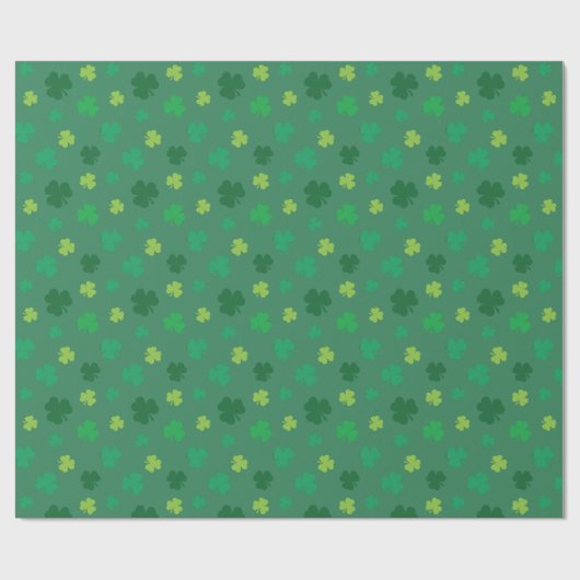 Green Kleeblatt Pattern St Patricks Day Geschenkpapier (Flach)