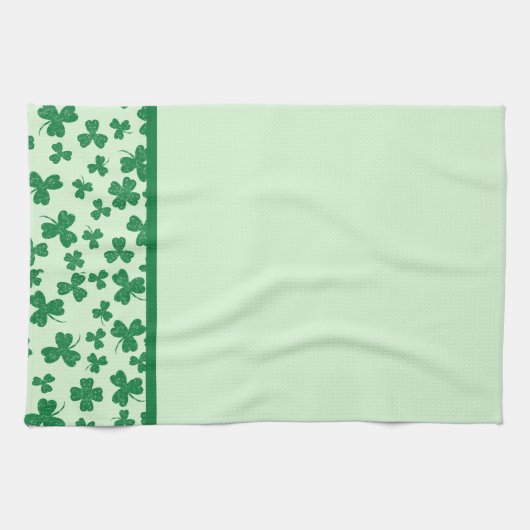 Green Kleeblatt Pattern St. Patrick's Day Geschirrtuch (Horizontal)