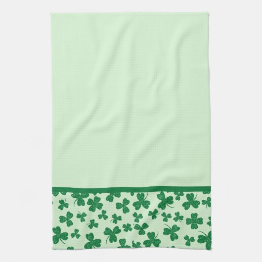 Green Kleeblatt Pattern St. Patrick's Day Geschirrtuch (Vertikal)