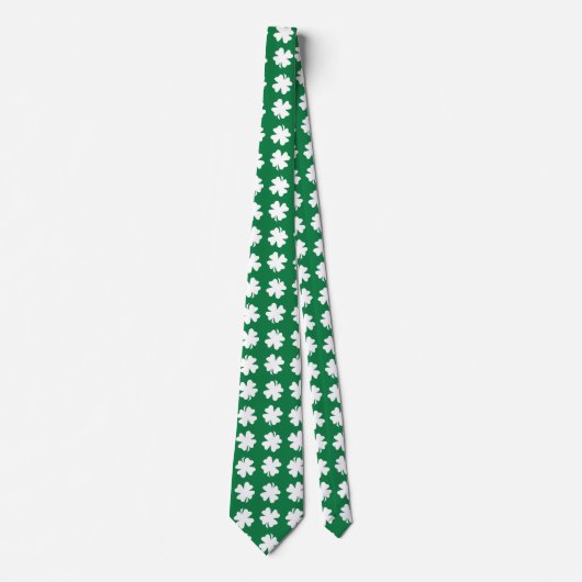 Green Kleeblatt Pattern St. Patrick's Day Krawatte (Vorderseite)