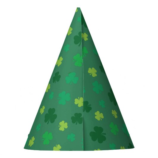 Green Kleeblatt Pattern St Patricks Day Partyhütchen (Rückseite)