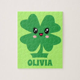 Green Kleeblatt Personalisiert Kids Puzzle