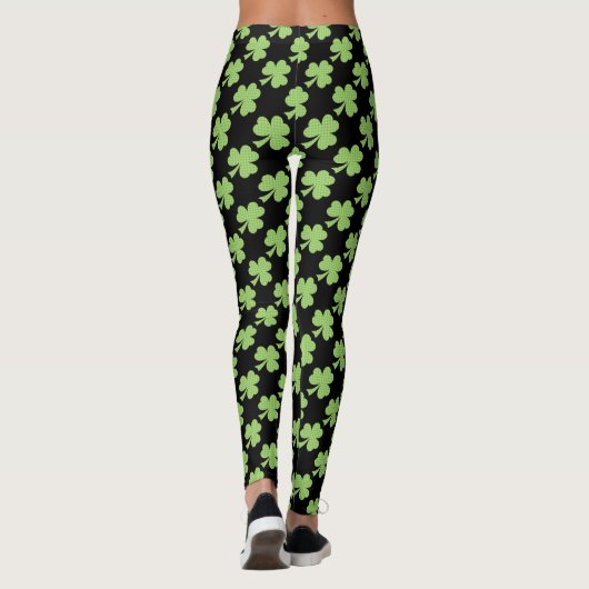 Green Kleeblatt Polka dots St. Patrick's Day schwa Leggings (Rückseite)