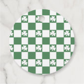 Green Kleeblatt Quadrate St. Patrick's Day Geschenkanhänger (Rückseite)