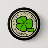 Green Kleeblatt Saint Patrick's Day Blumengrafik Button (Vorderseite)