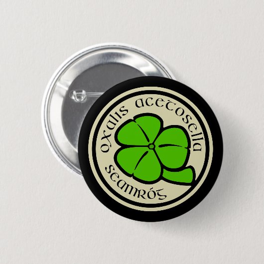 Green Kleeblatt Saint Patrick's Day Blumengrafik Button (Vorne & Hinten)