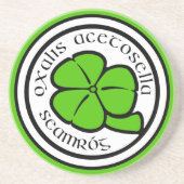 Green Kleeblatt Saint Patrick's Day Blumengrafik Getränkeuntersetzer (Vorne)