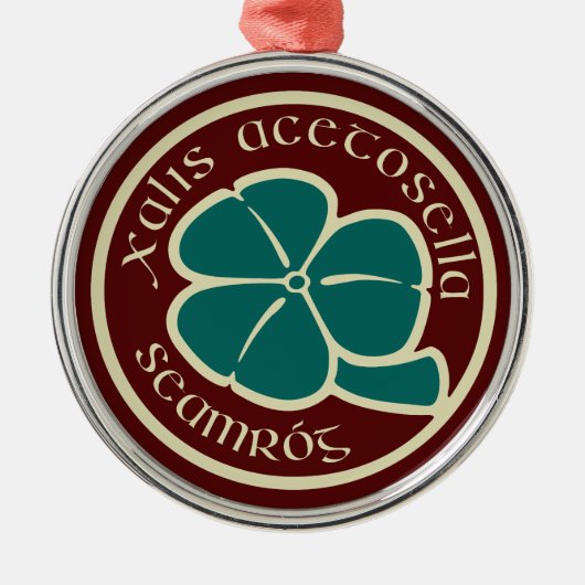 Green Kleeblatt Saint Patrick's Day Blumengrafik Ornament Aus Metall (Vorne)