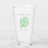 Green Kleeblatt Saint Patrick's Day Floral Art Glas (Rückseite)