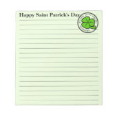 Green Kleeblatt Saint Patrick's Day Floral Art Hin Notizblock (Vorderseite)