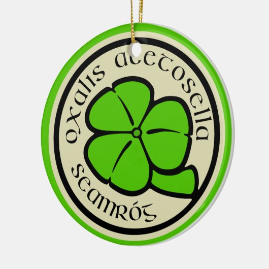 Green Kleeblatt Saint Patrick's Day Floral Art Keramik Ornament (Links)