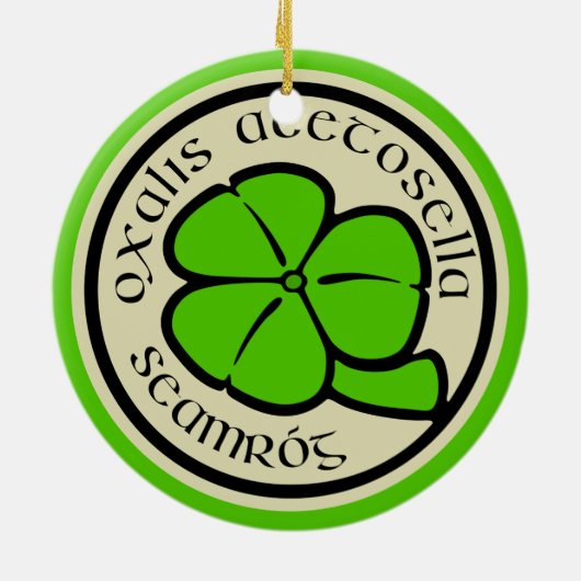 Green Kleeblatt Saint Patrick's Day Floral Art Keramik Ornament (Hinten)