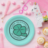 Green Kleeblatt Saint Patrick's Day Floral Art Pappteller (Party)