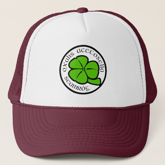 Green Kleeblatt Saint Patrick's Day Floral Art Truckerkappe (Vorderseite)