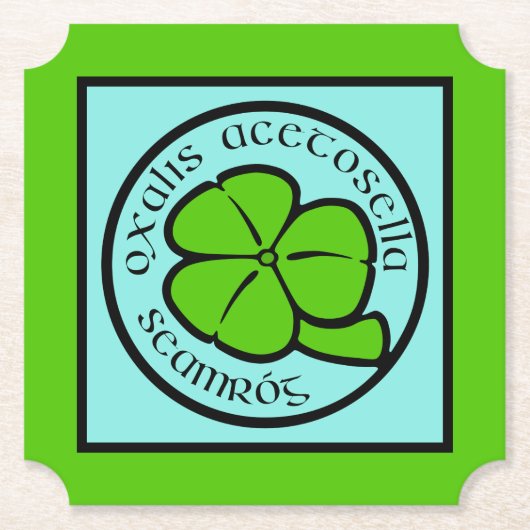 Green Kleeblatt Saint Patrick's Day Floral Art Untersetzer (Vorderseite)