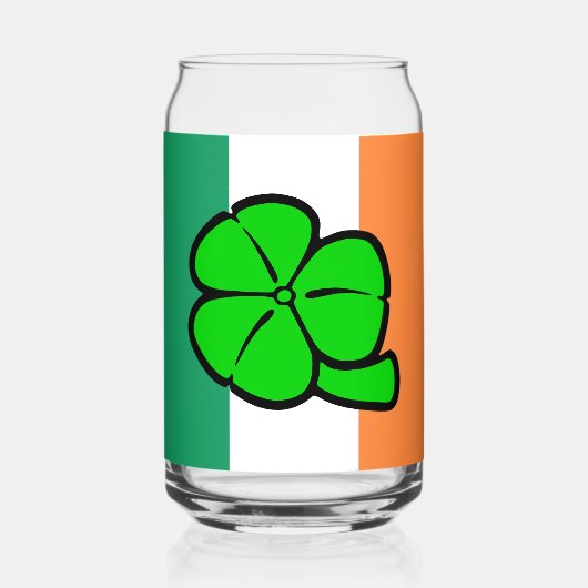 Green Kleeblatt Saint Patrick's Day Floral Vector Dosenglas (Vorderseite)