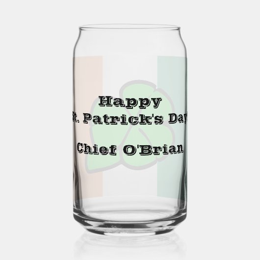 Green Kleeblatt Saint Patrick's Day Floral Vector Dosenglas (Rückseite)